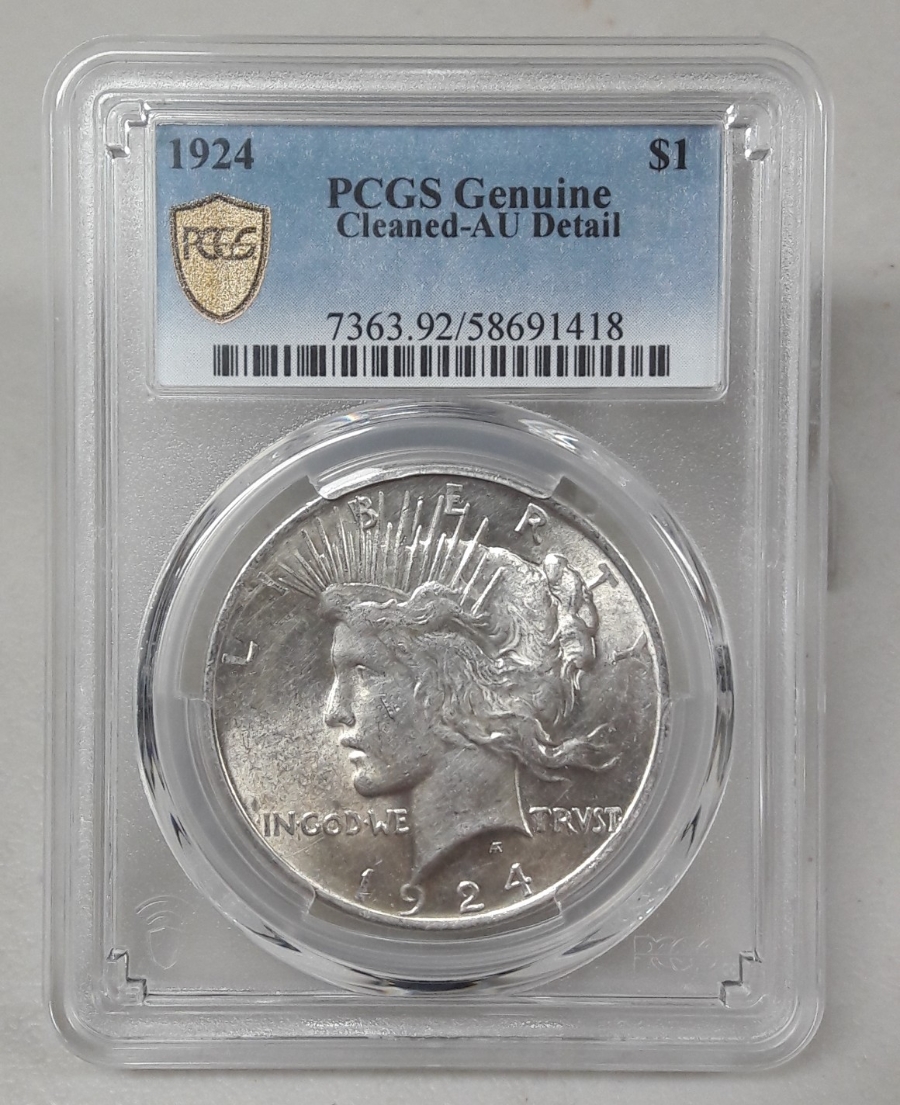 1924년 미국 피스달러 PCGS CLEANED AU디테일 준미사용 은화