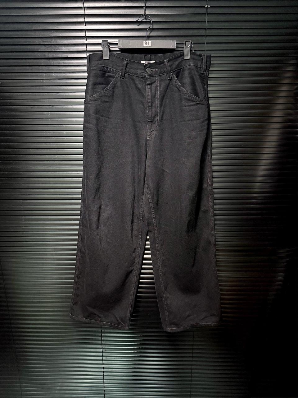 유니클로U 르메르 25fw 와이드 핏 컬러진 블랙 데님 통바지 31 기본