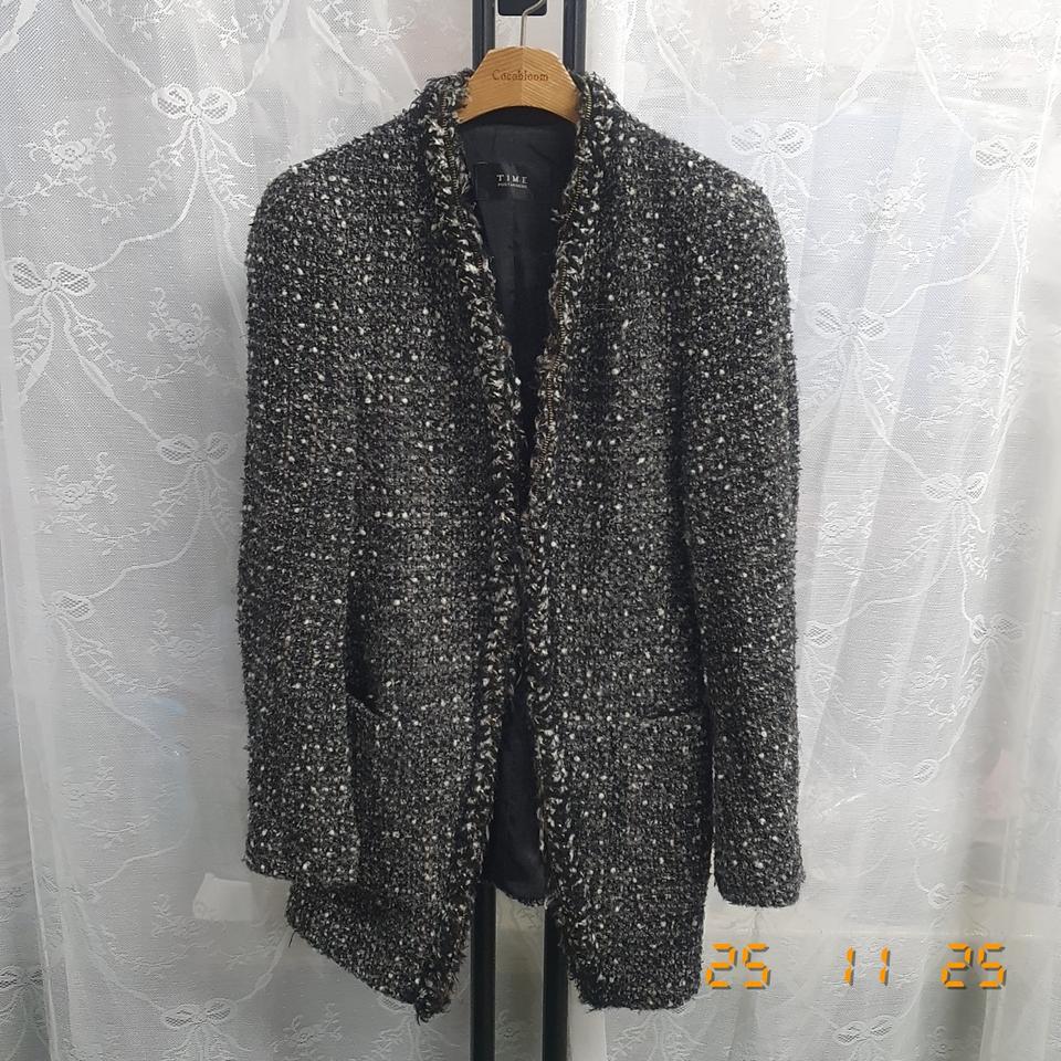 타임 트위드 모직자켓 82-94-160 블랙