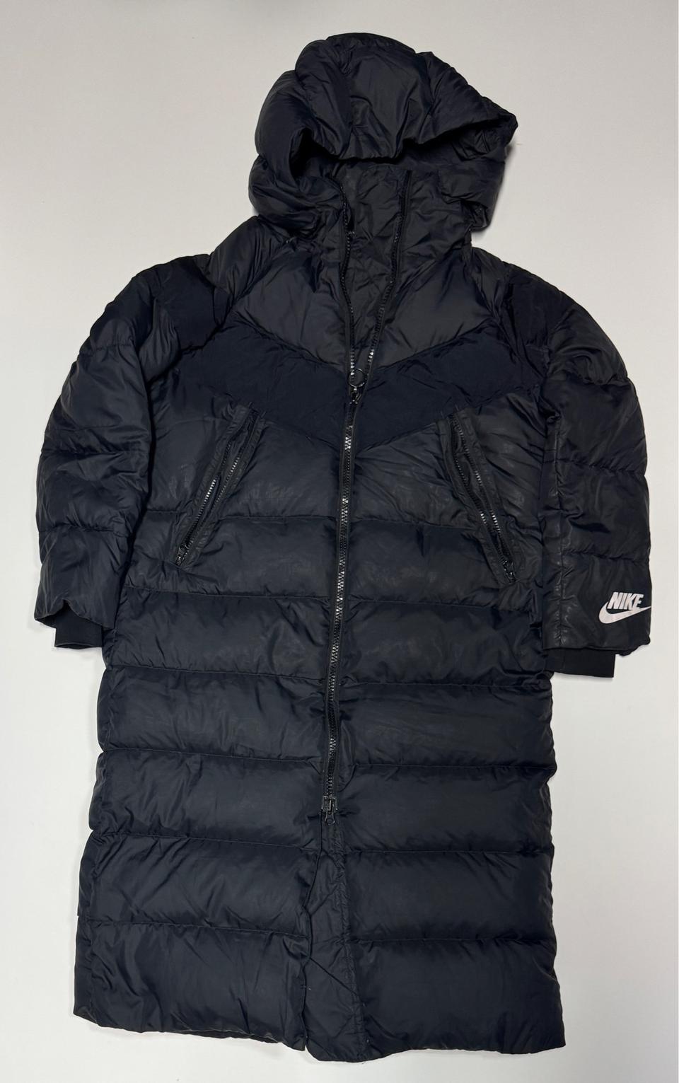 여성 나이키 올드스쿨 덕 다운 후드 롱패딩