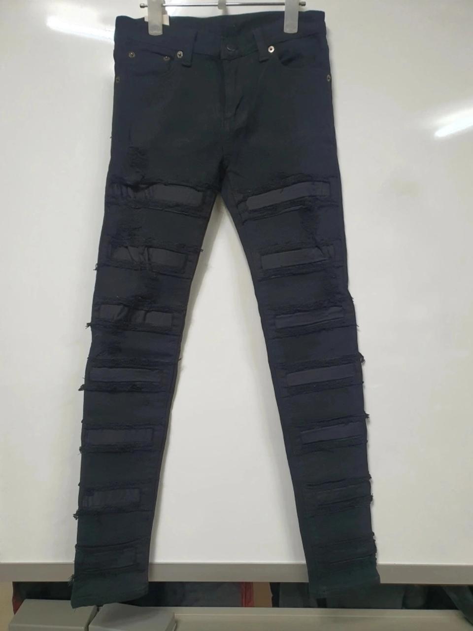 여성 스판 스키니 블랙 면바지 청바지