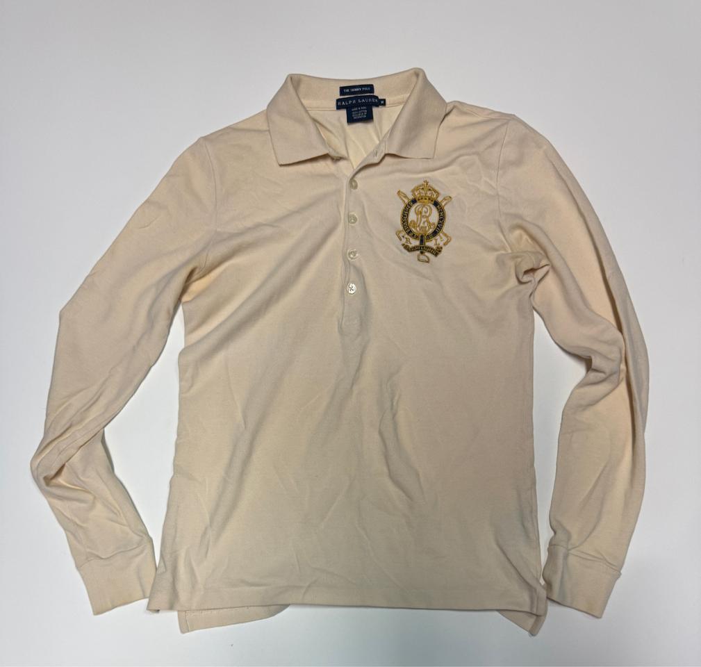여성 폴로 랄프로렌 와팬 로고 긴팔 카라 티셔츠