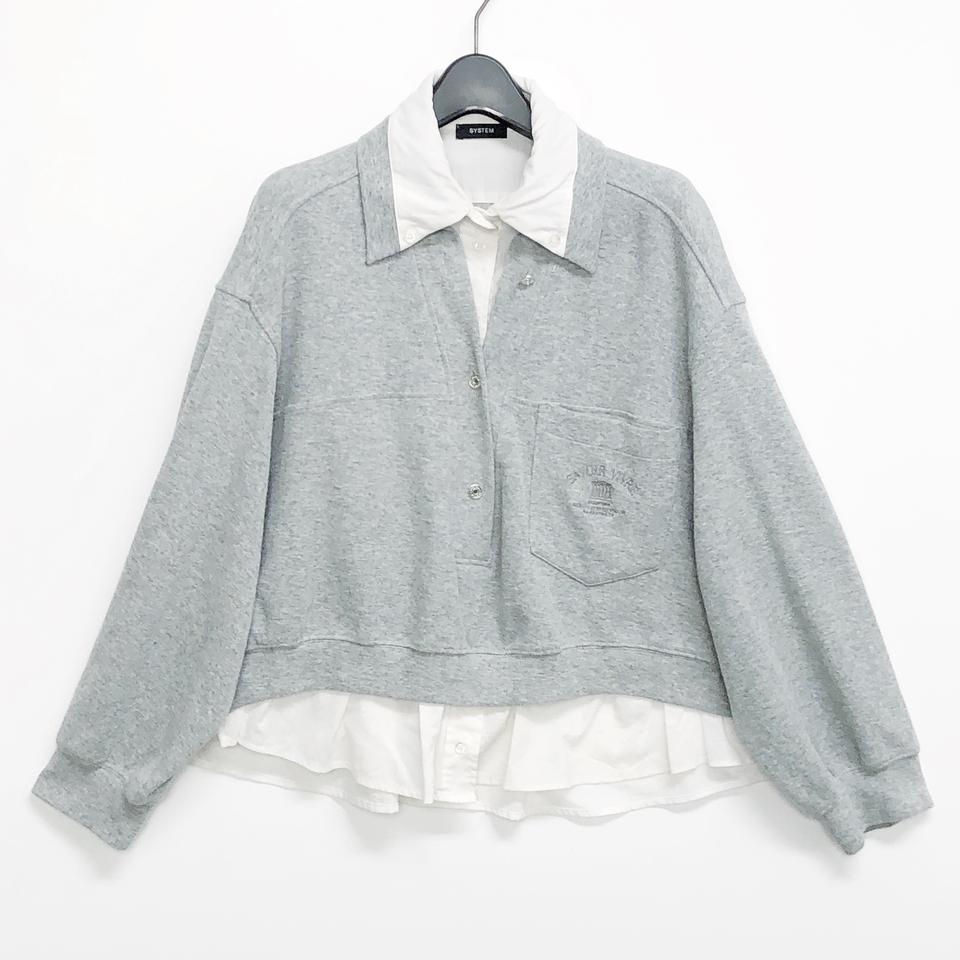 시스템 셔츠 레이어드 맨투맨/여성55/칠팔구제