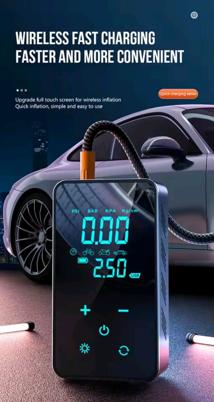 차량용 올인원  타이어 공기압 무선주입기 강력한 에어펌프