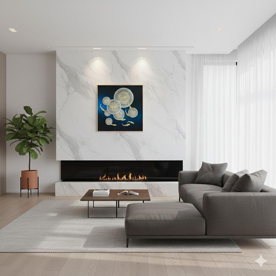 부자들의 선택 . 재물과 행운의 황금 보석 액자