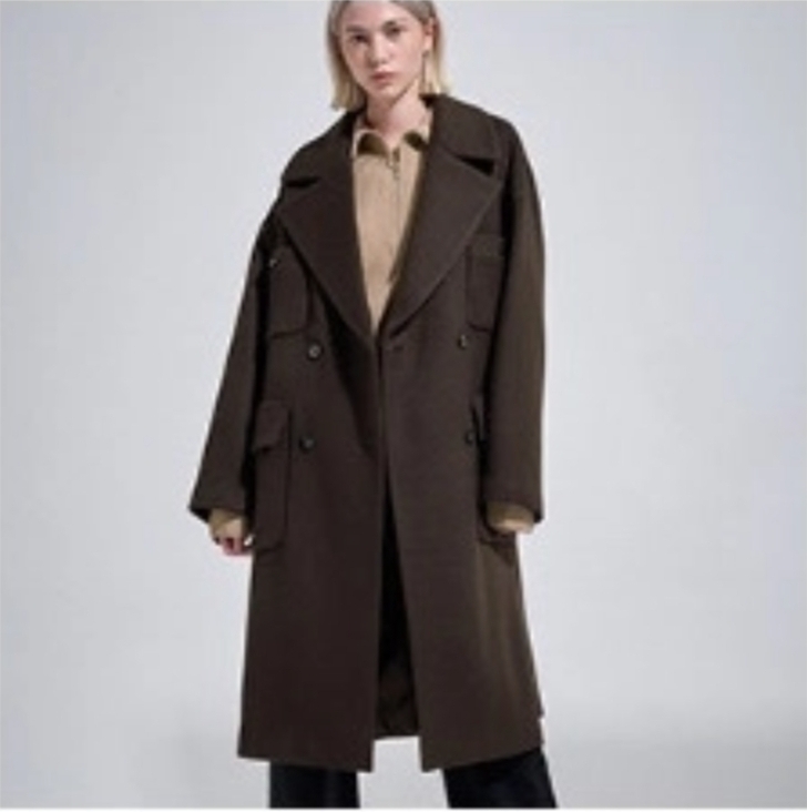 한섬 시스템 2022  캐시미어블렌딩 세미오버핏 코트 M 사이즈