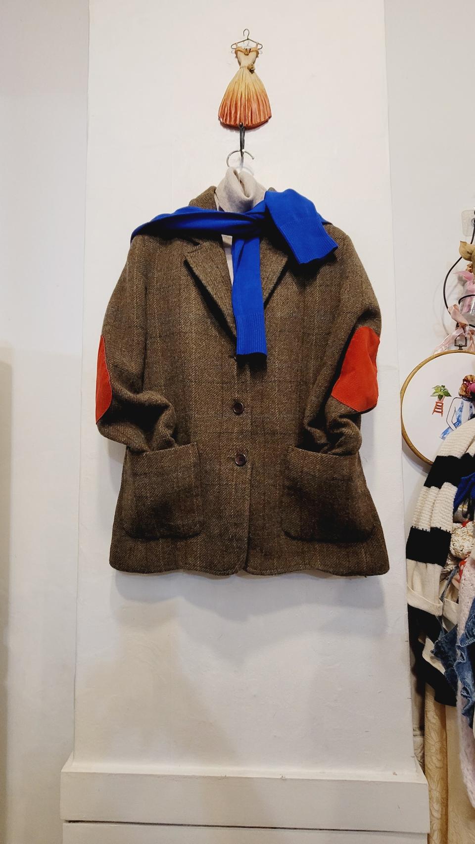 베지터블 울100%  체크자켓