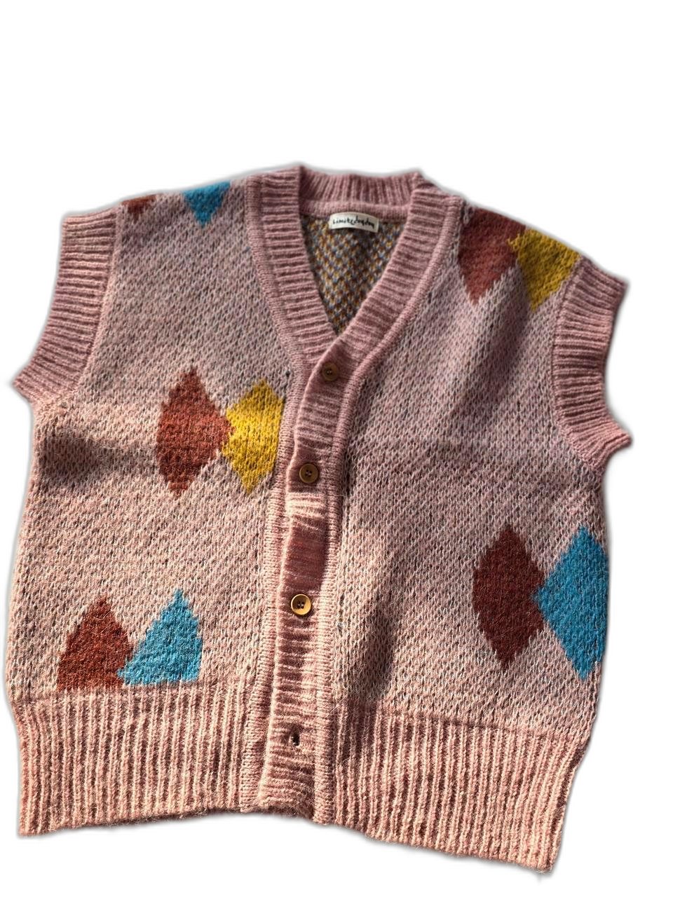 리미떼두두 핑크 다이아 니트베스트