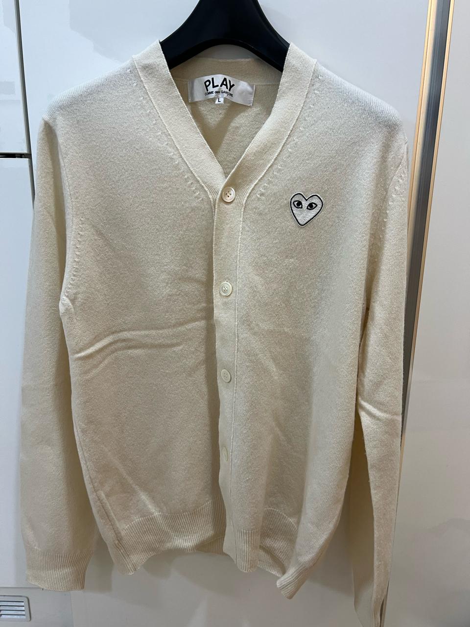 꼼데가르송 아이보리가디건 L