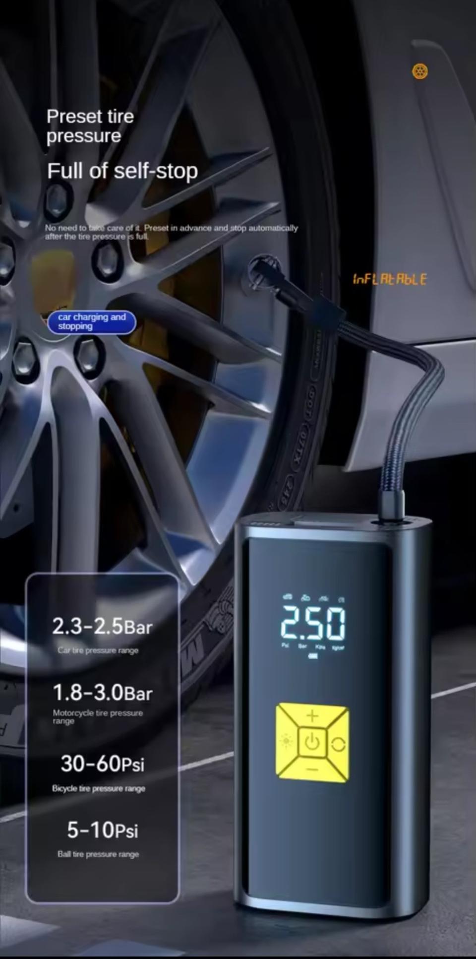 차량용 타이어 공기압  강력한 에어펌프