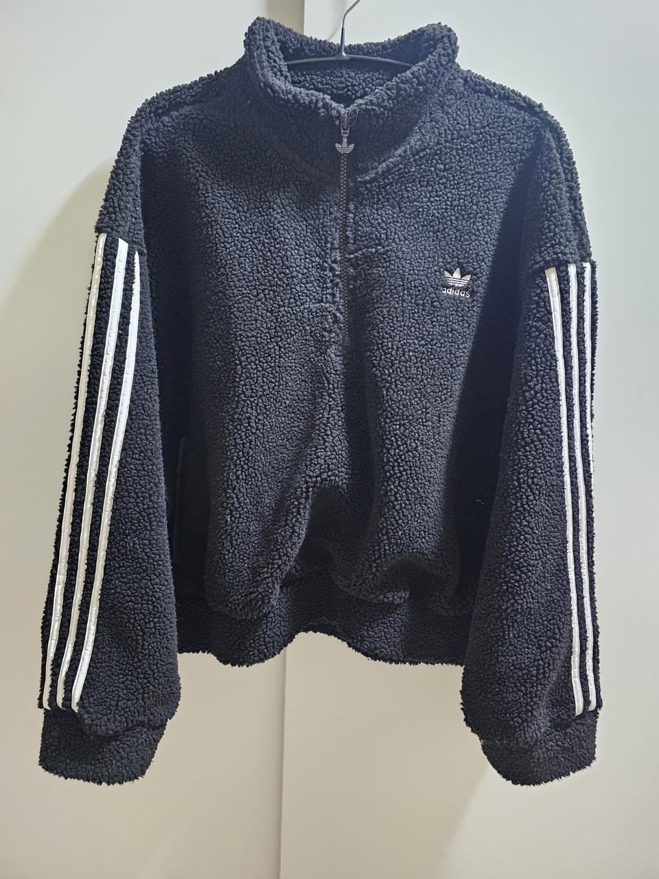 아디다스 하프집업 플리스 블랙