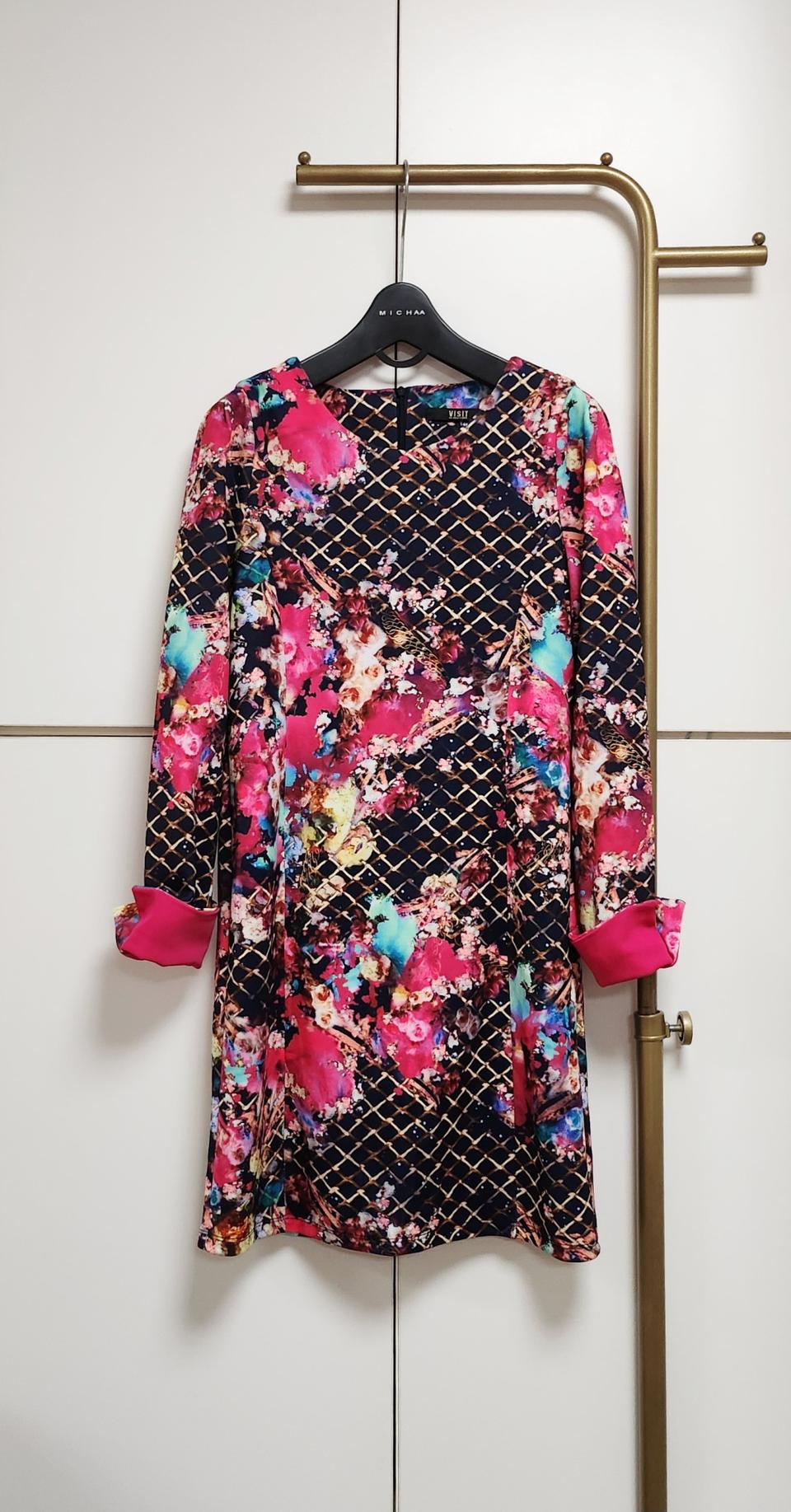 미착용 비지트인뉴욕 프린트 원피스66/네이비