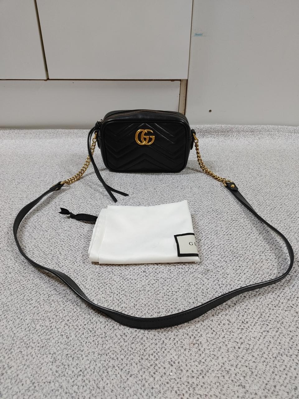 정품 구찌 GG 마몽 마몬트 마틀라세 미니 카메라백 크로스백