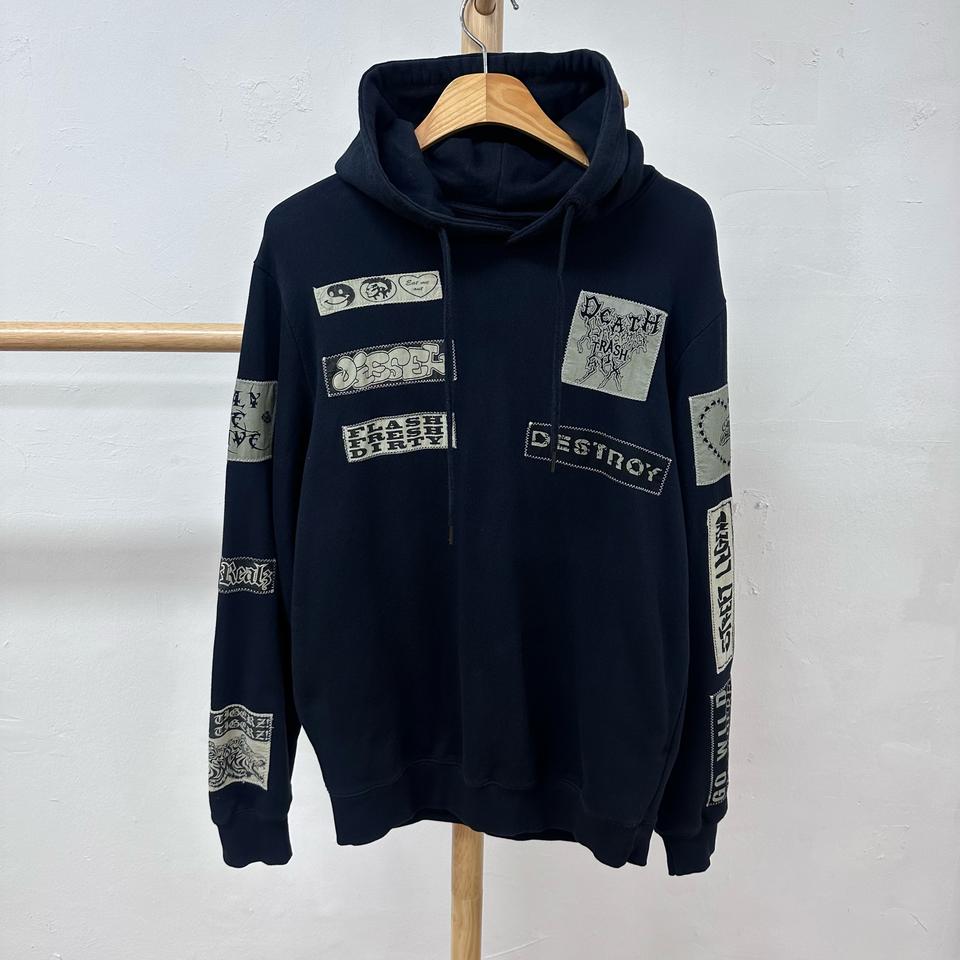 DIESEL 디젤 패치워크 후드 티셔츠 95 (국내매장판) J22