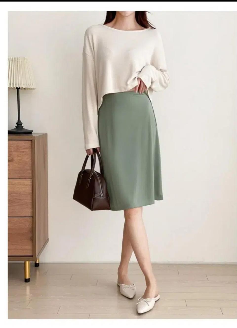 스판 스커트 무료배송 여성용 베이직 신축성 스커트 오피스룩 하객룩 면접
