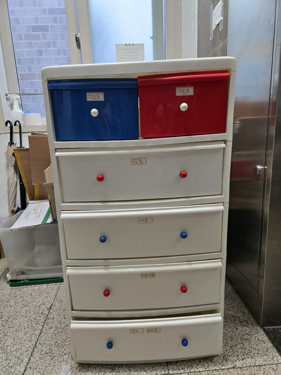 플라스틱 5단 와이드서랍장