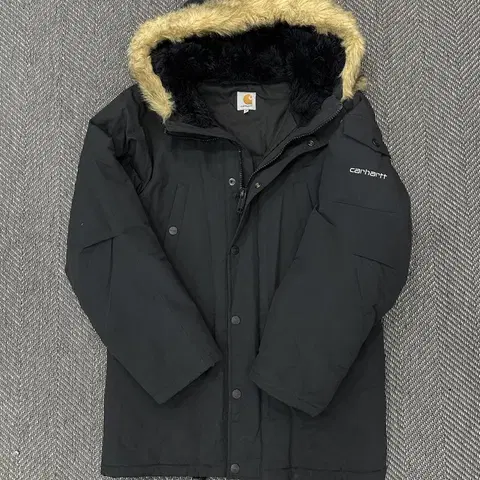 칼하트 앵커리지 퍼 파카 블랙