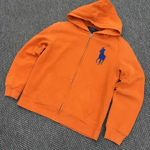 폴로 후드집업 오렌지