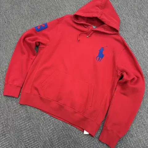 폴로 후드티 레드