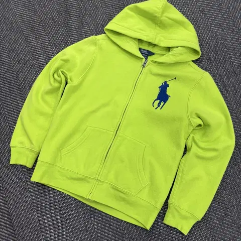 폴로 후드집업 연두