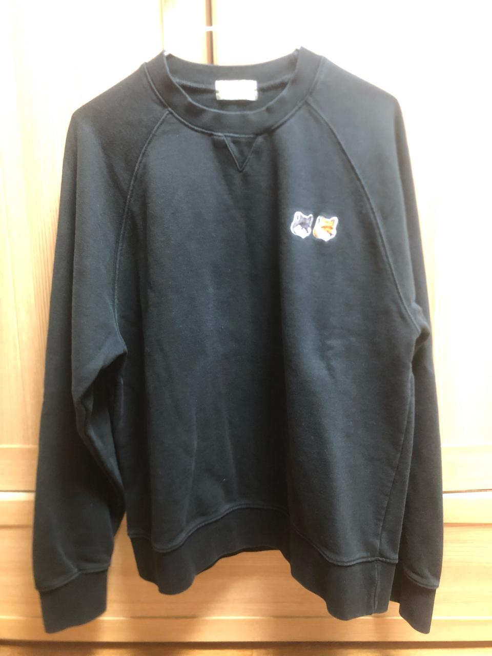 메종키츠네 블랙 맨투맨 L