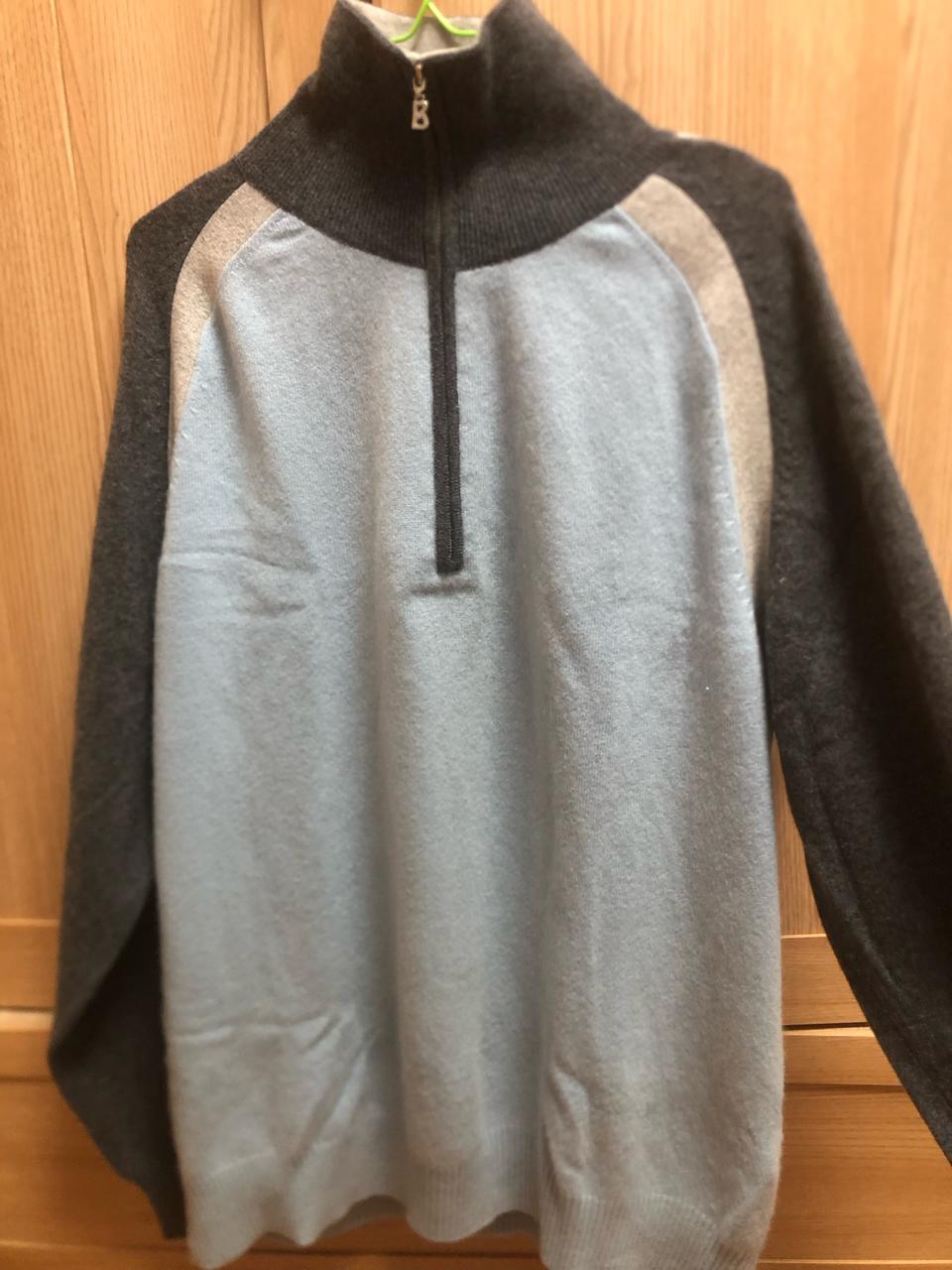 보그너 캐시미어 100 반집업 니트