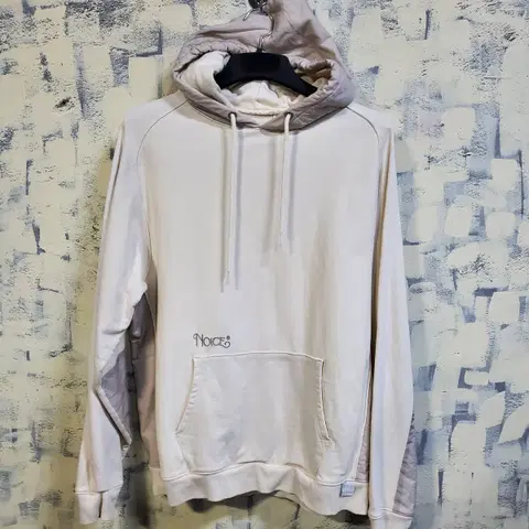 노이스 투톤 배색 후드티 L