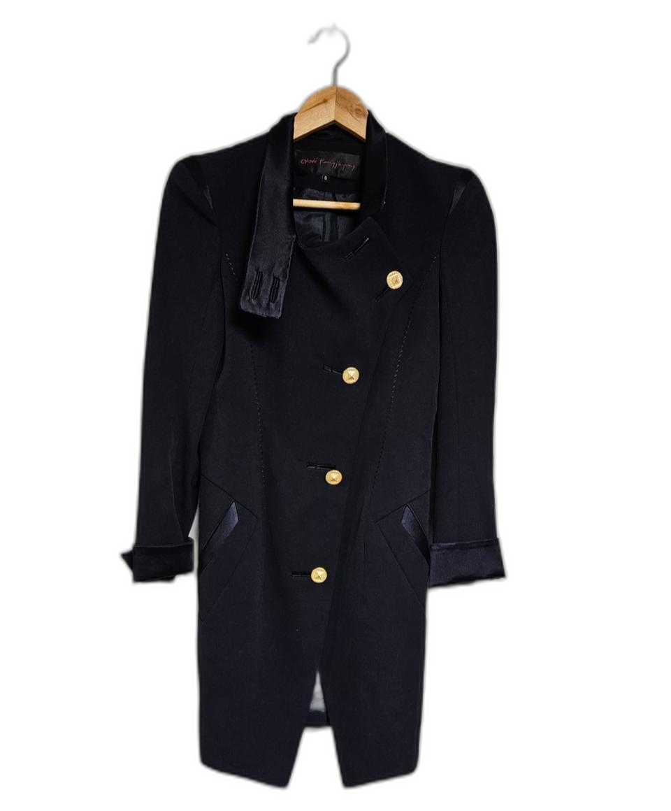 Obzee  블랙 금장 버튼 코트. 0