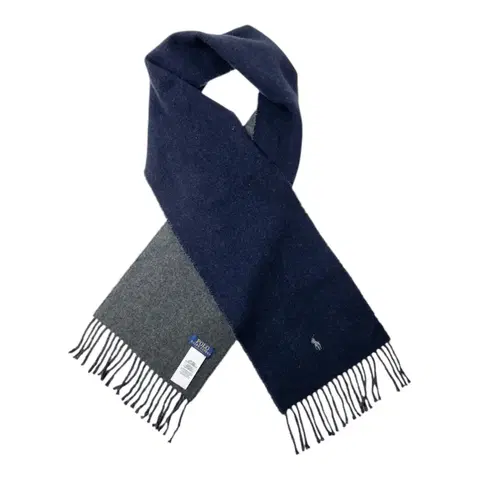 [중고] 폴로 랄프로렌 네이비/회색 이태리 울 머플러