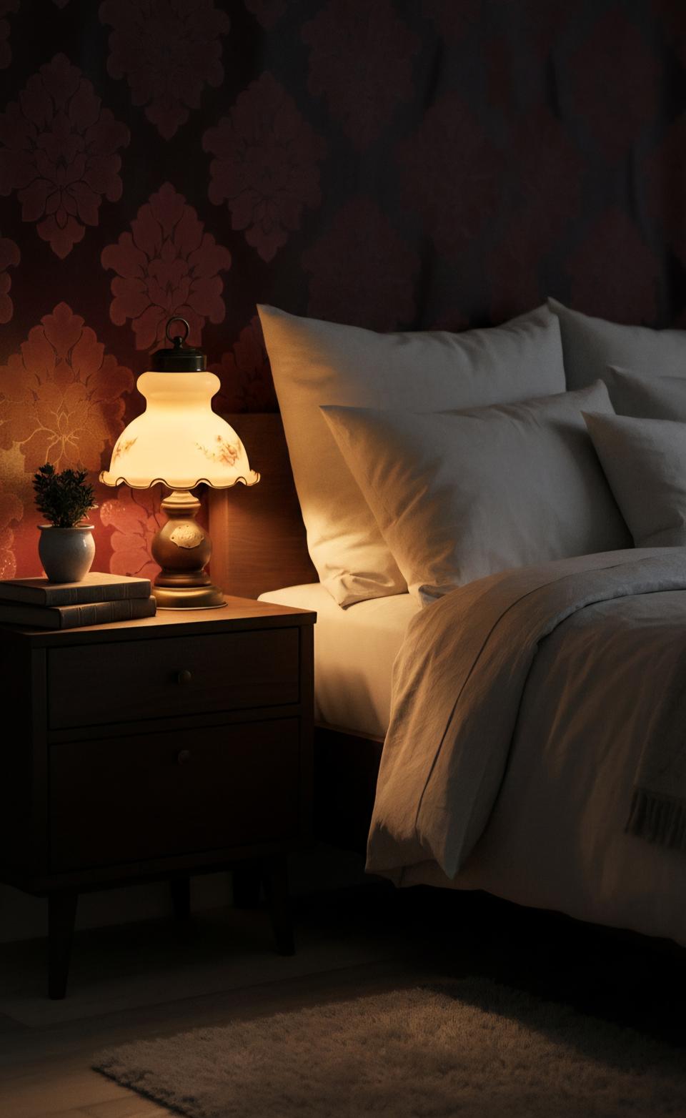 이탈리아 클래싣 빈티지 엔틱 유리갓 스탠드 램프