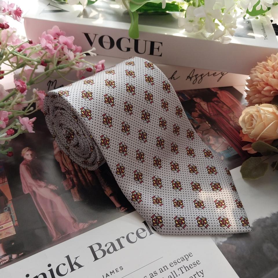 던힐 실크 그레이 넥타이 8.6cm A+등급 K1445