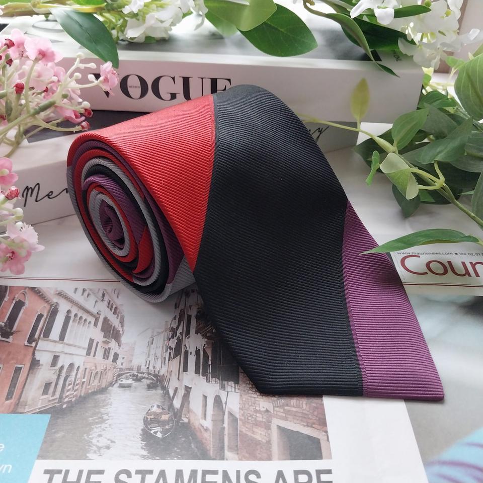 지안프랑코 페레 실크 블록 패턴 넥타이 9.6cm A+등급 K1457