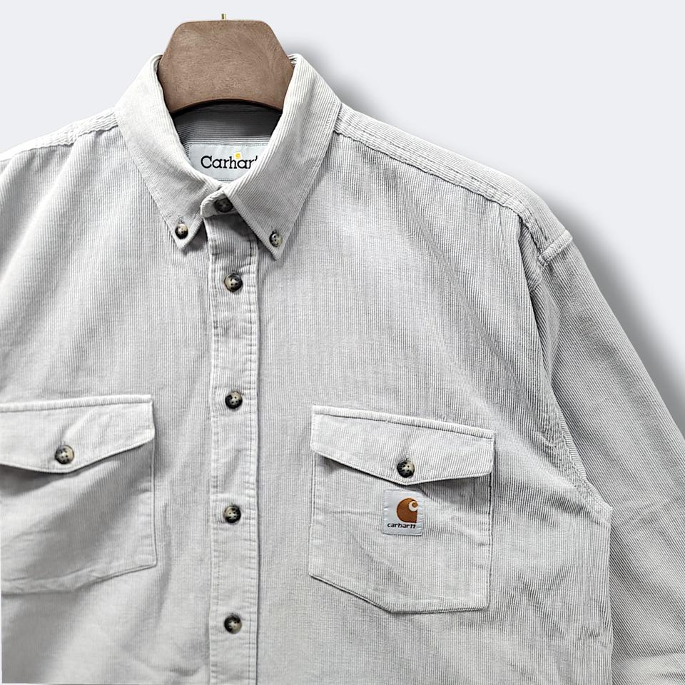 [M] 칼하트 그레이 코듀로이 투포켓 긴팔셔츠