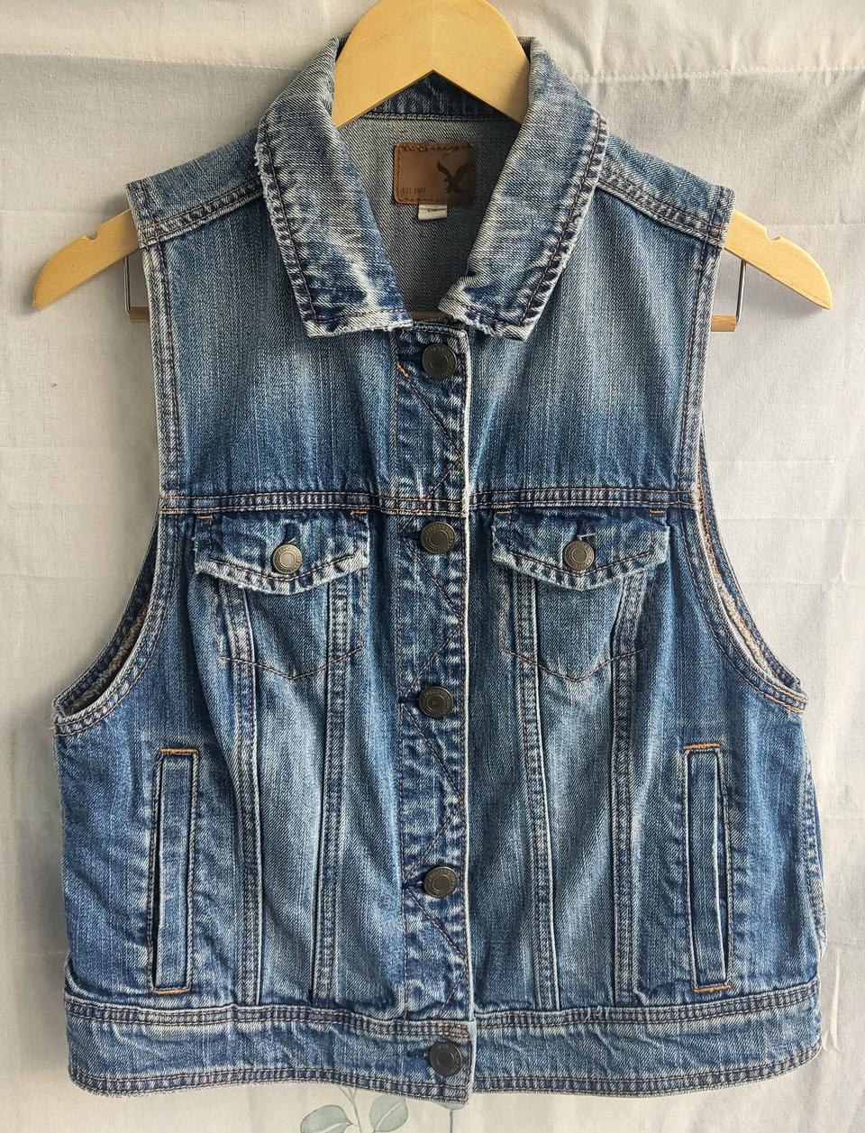 AMERICAN EAGLE 아메리칸 이글 데님 베스트 조끼 여성용 L