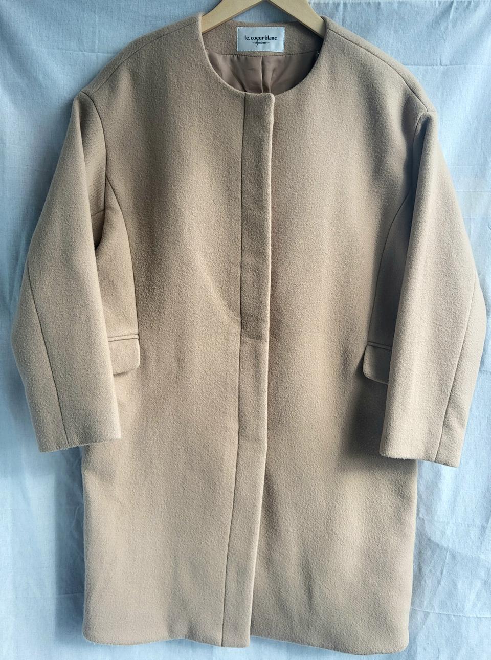 LE. COEUR BLANC 르 쿠르 블랑 울 모직 코트 여성용 S사이즈