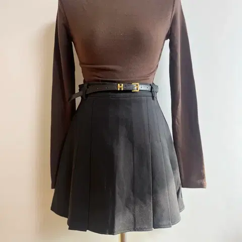 [새상품] 세트 벨트 핀탁 미니 스커트