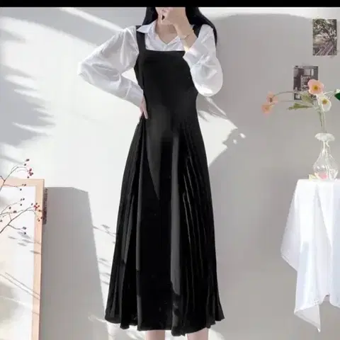 [새상품] 사이드 플리츠 뷔스티에 원피스