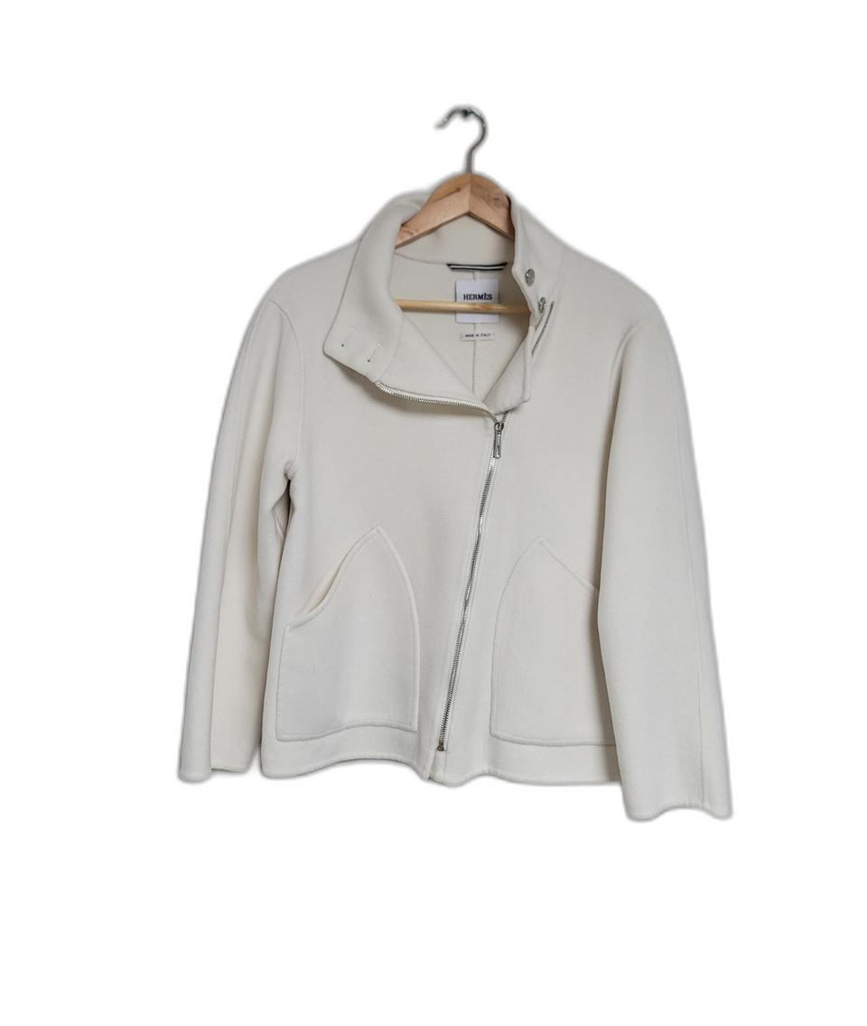 에르메스 아이보리 지퍼 자켓. L