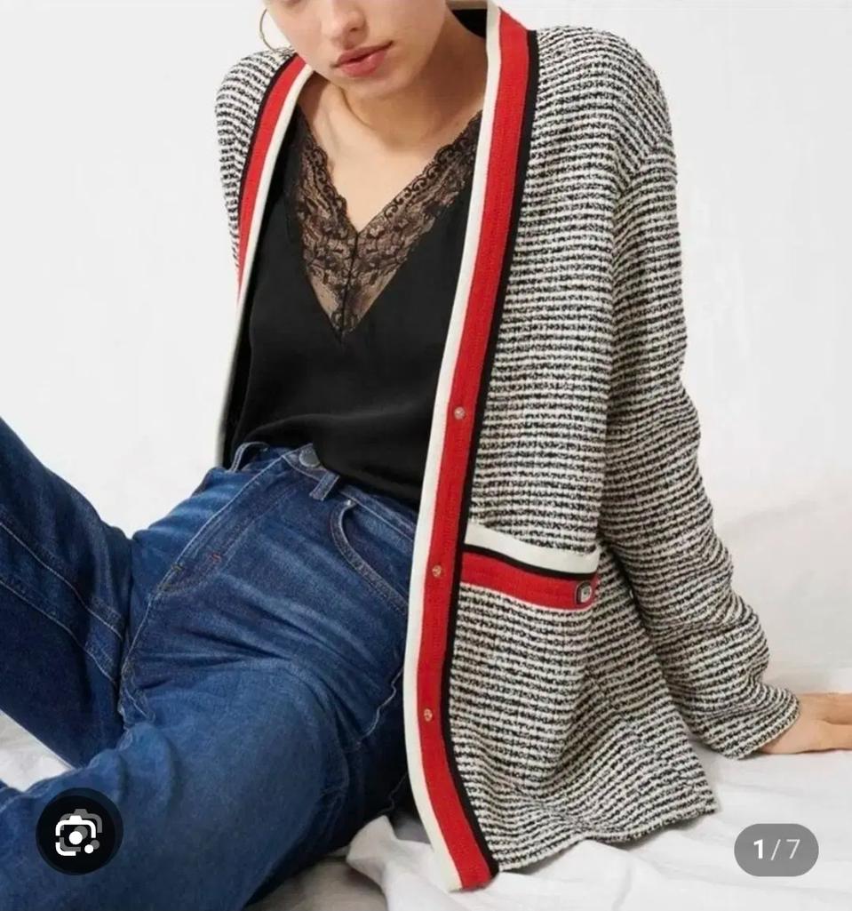 마쥬 루즈핏 글리터 트위드 자켓 가디건 38 사이즈