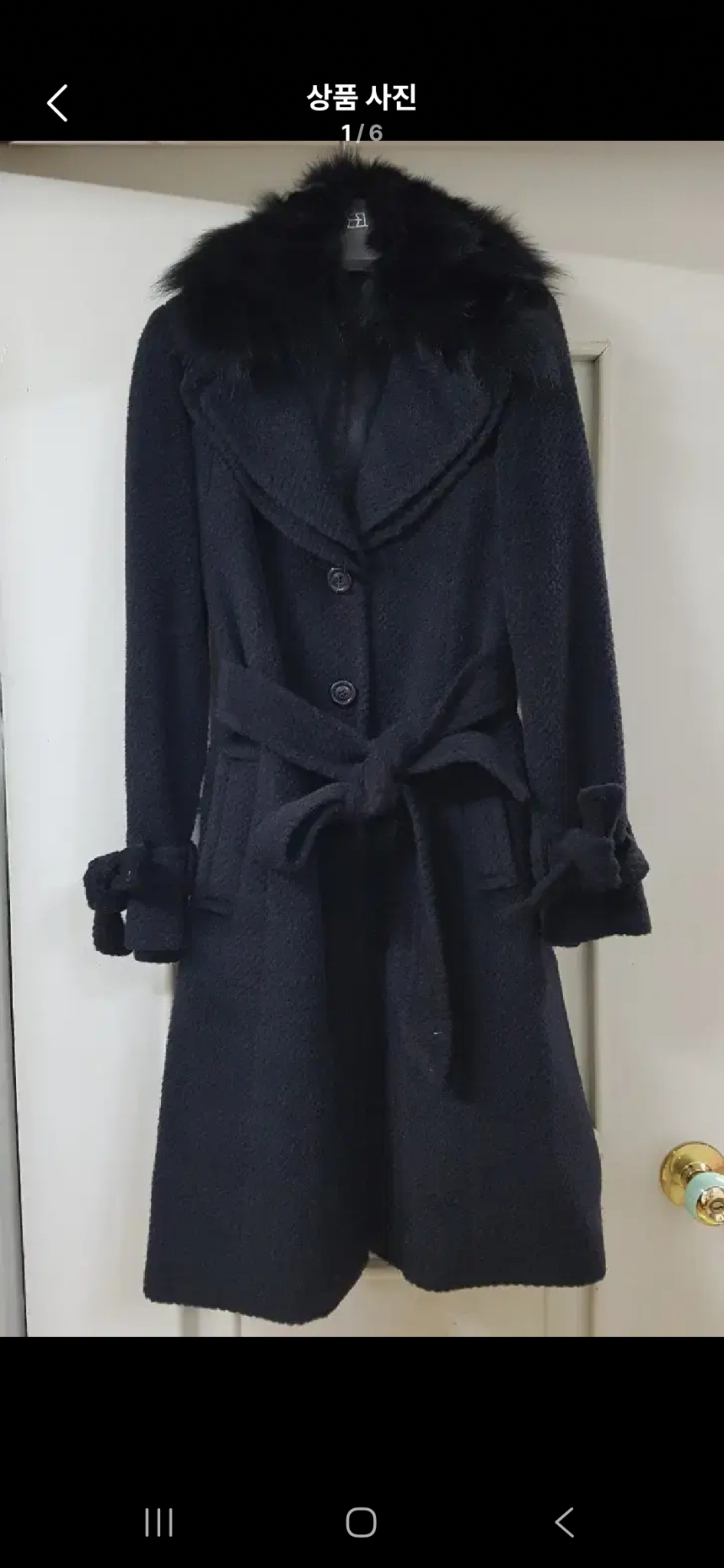 실착3회.톰보이 알파카코트 55사이즈.폭스털세트