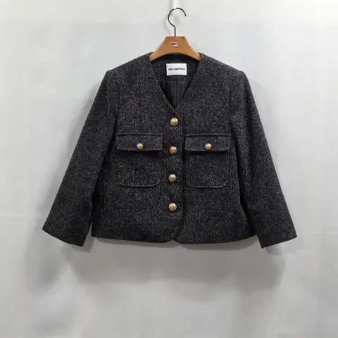 1635 [칼 라거펠트] 트위드 금장 버튼 자켓 55