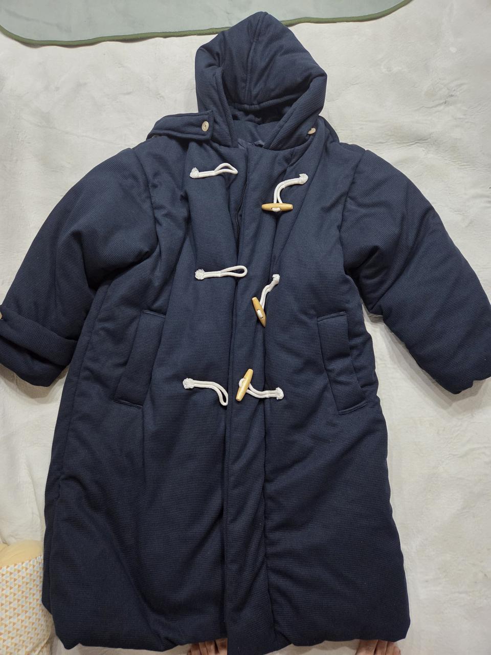 주앙옴므 정품 후드 더플 헤비 롱 네이비 패딩 코트 105사이즈