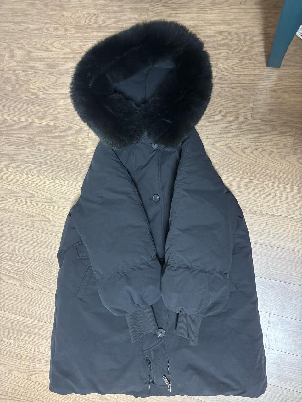 상태최상 지컷 빅사가퍼 야상 롱패딩 55(오버핏 66충분히)