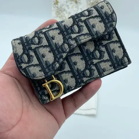 [ 새상품 / 풀구성 ] 디올 오블리크 새들 플랩 카드지갑