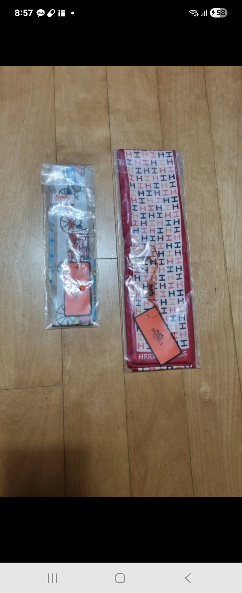 에르메스 트윌리 스카프 2개 새상품 선물용 강추!