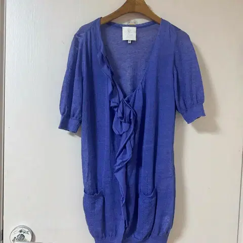 오즈세컨 반팔 가디건 오션블루