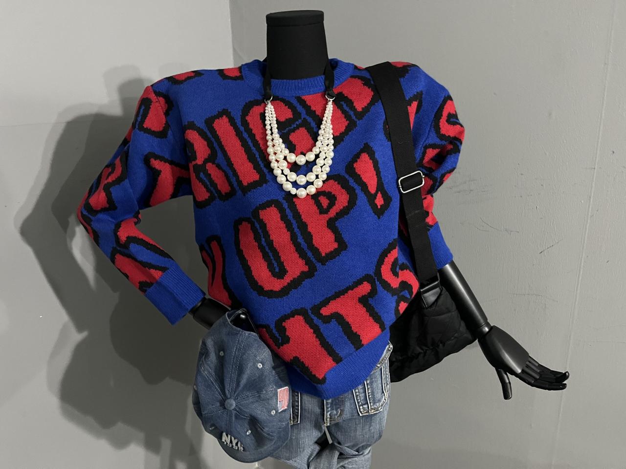 빅영문라운드니트/라운드니트/니트