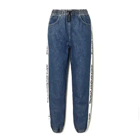 알렉산더왕 Alexander Wang 로고 패널 데님 조거 팬츠