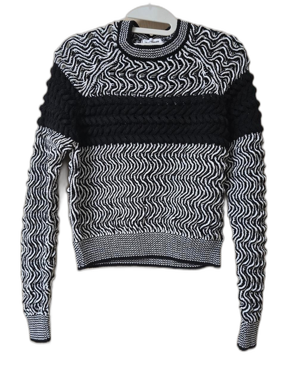 블랙&화이트 패턴 니트