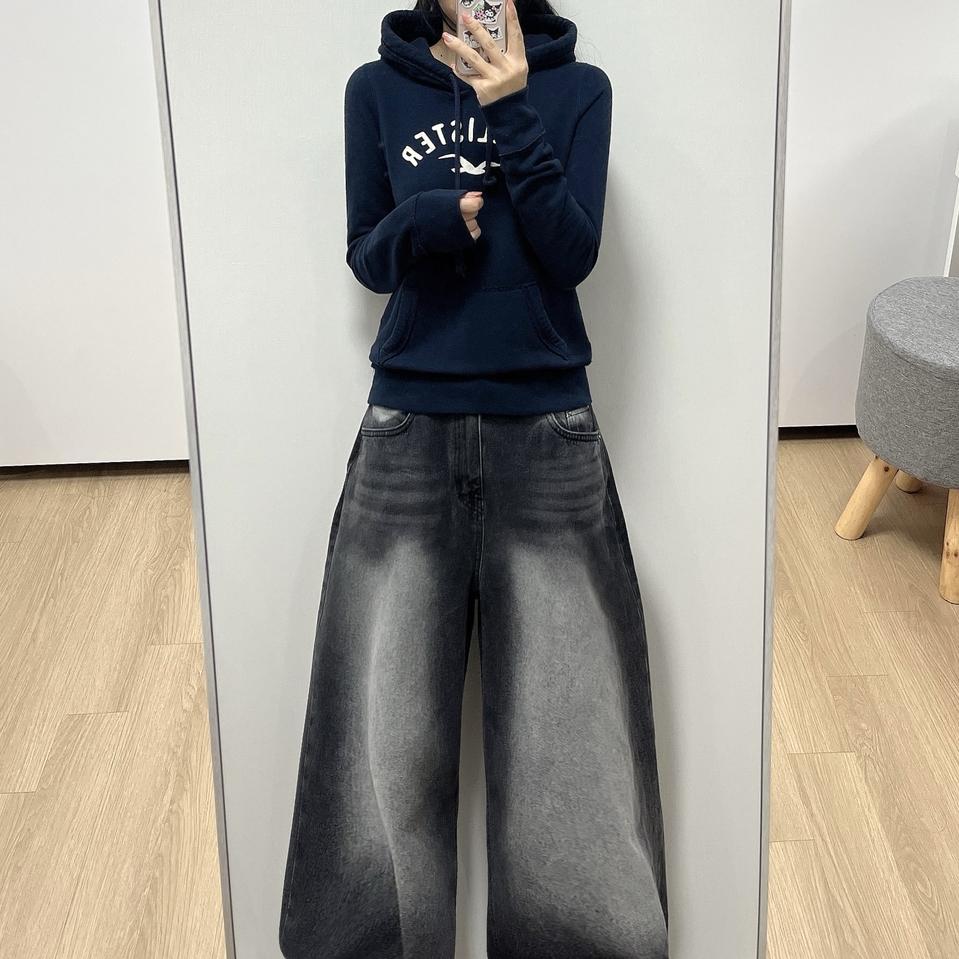 홀리스터 딱붙핏 자수로고 네이비 후드티